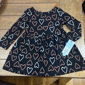 Cat & Jack Black Dress with Heart Pattern